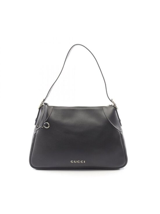 Gucci Handbags - Gucci Shoulder Bag GG Emblem Black Leather